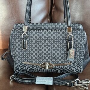 COACH Madison Madeline Satchel in Op Art fabric with Leather Trim No.D1394-25215